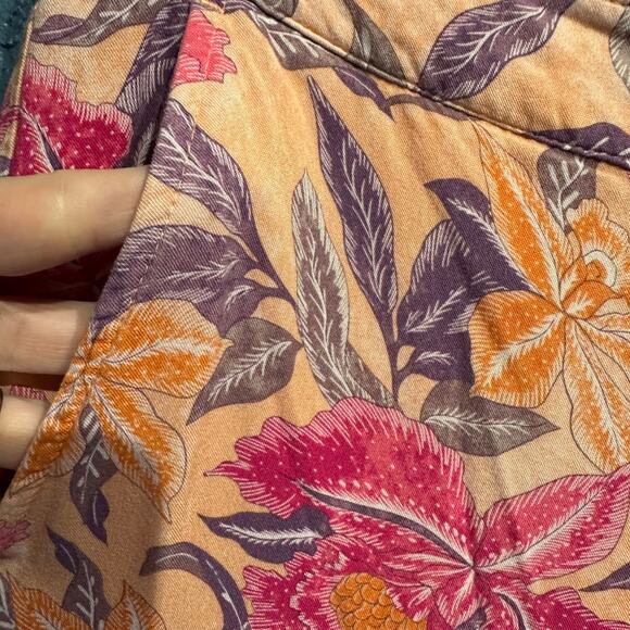 Old Navy Size Medium Floral Tropical Palazzo Dress Pant Ankle Capri - Picture 8 of 8